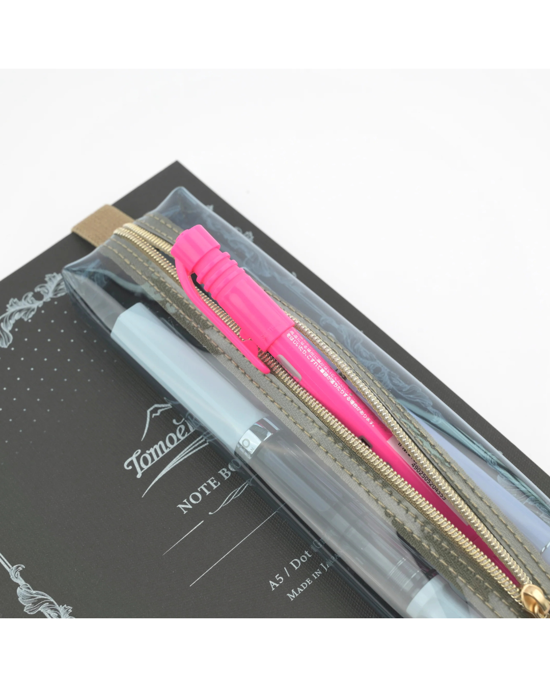 Trousse Élastique Book Band Transparent x Beige – Midori