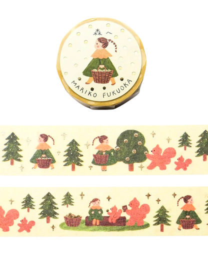 Masking Tape Balade en Forêt Gold Foil Mariko Fukuoka – Cozyca