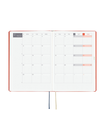 Hobonichi Techo HON A5 Planner – Yumi Kitagishi: White Cat and Rabbit's Tea Room 2027