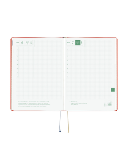 Hobonichi Techo HON A5 Planner – Yumi Kitagishi: White Cat and Rabbit's Tea Room 2027