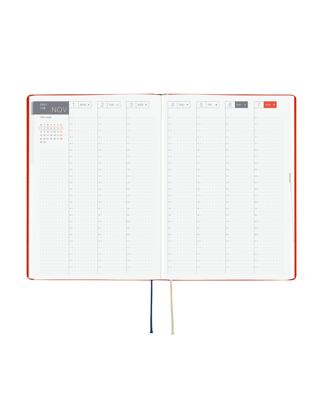 Hobonichi Techo HON A5 Planner – Yumi Kitagishi: White Cat and Rabbit's Tea Room 2027
