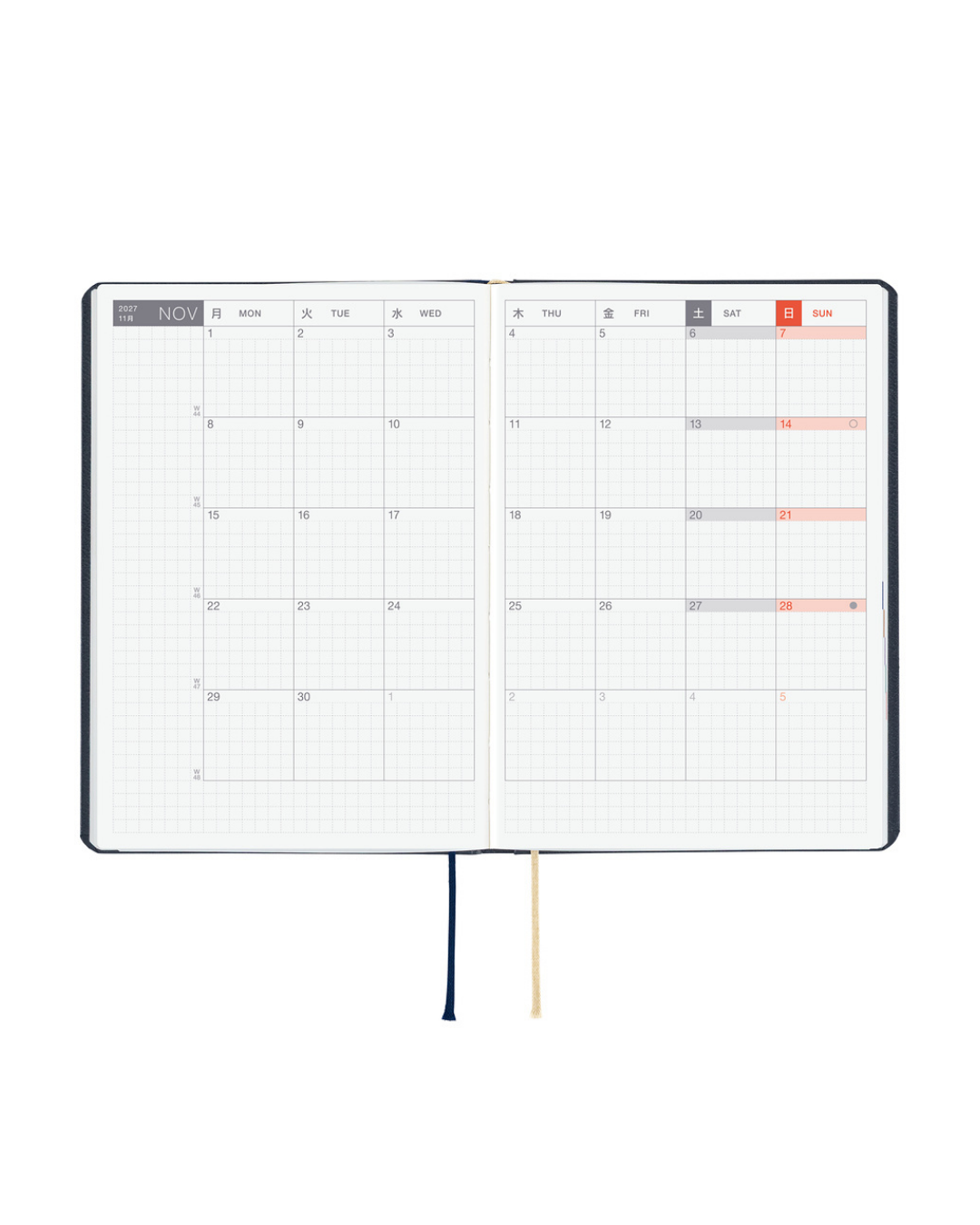 Hobonichi Techo HON A5 Planner – Navy Slash 2027