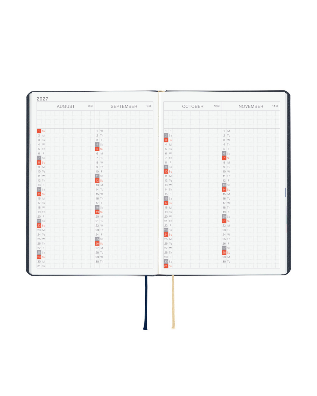 Hobonichi Techo HON A5 Planner – Navy Slash 2027