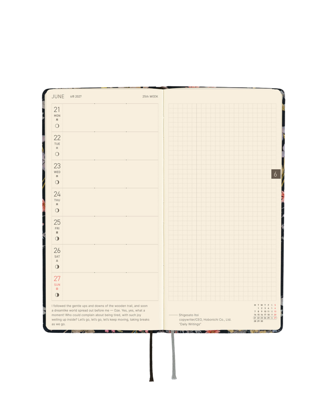 Agenda Hobonichi Techo Weeks – Liberty Fabrics - Floral Remedy 2027
