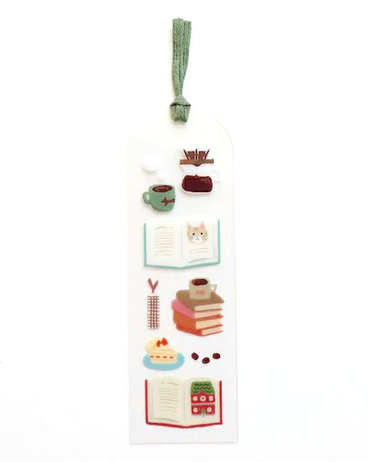 Book and Coffee transparent bookmark Hontowatashi Furukawa Paper