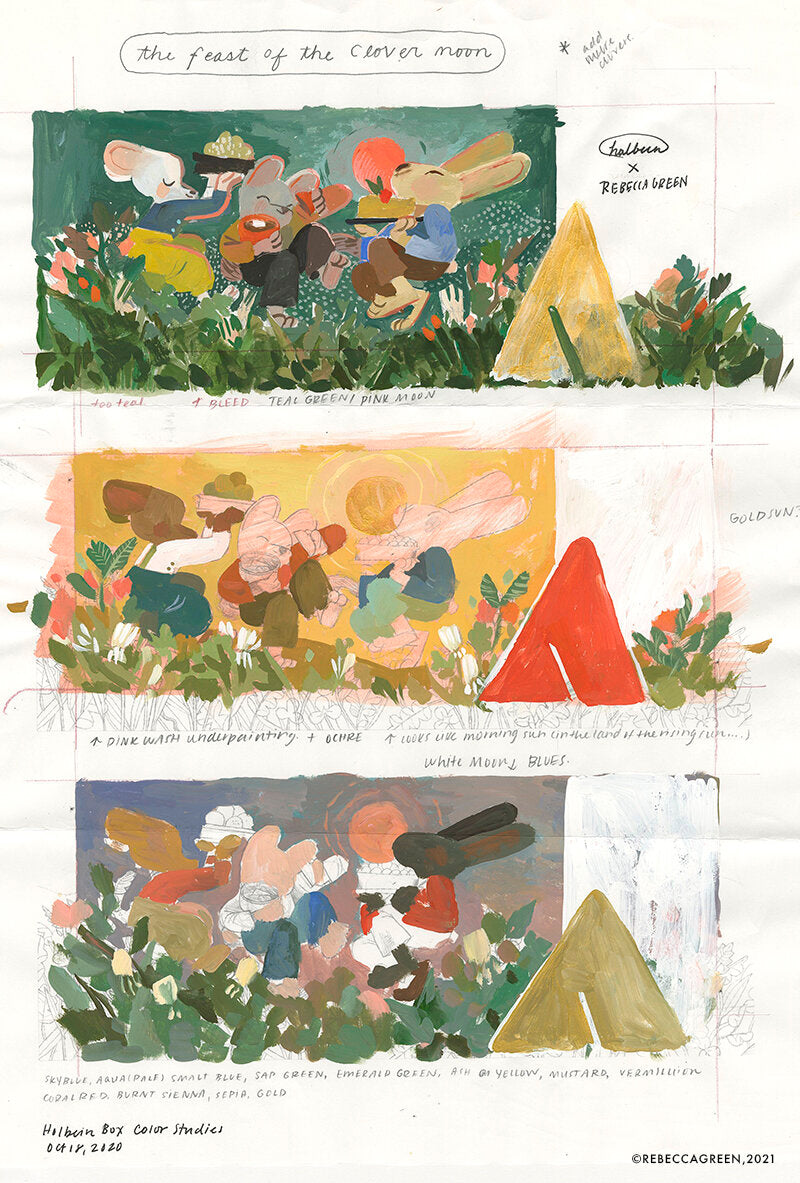 Coffret 12 Couleurs Gouache Extra-Fine Rebecca Green x Holbein