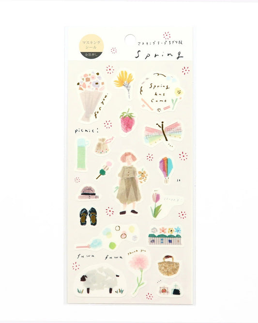 Miki Tamura Spring Gold Foil Stickers