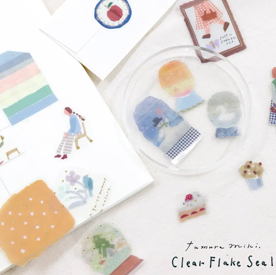 Stickers Miki Tamura Clear Flake Gold Foil Natural