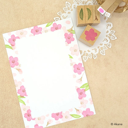 Tampons Fleur de Cerisier Sakura Feuilles Pétale Akane (6 tampons)