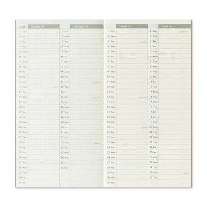 2026 Weekly Planner with Notes - Regular Traveler's Notebook Company