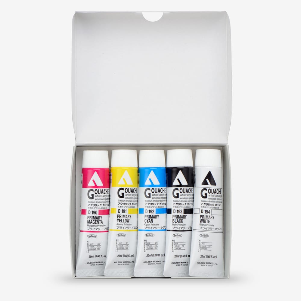 Coffret Primaire 5 Tubes 20ml Acrylic Gouache Holbein