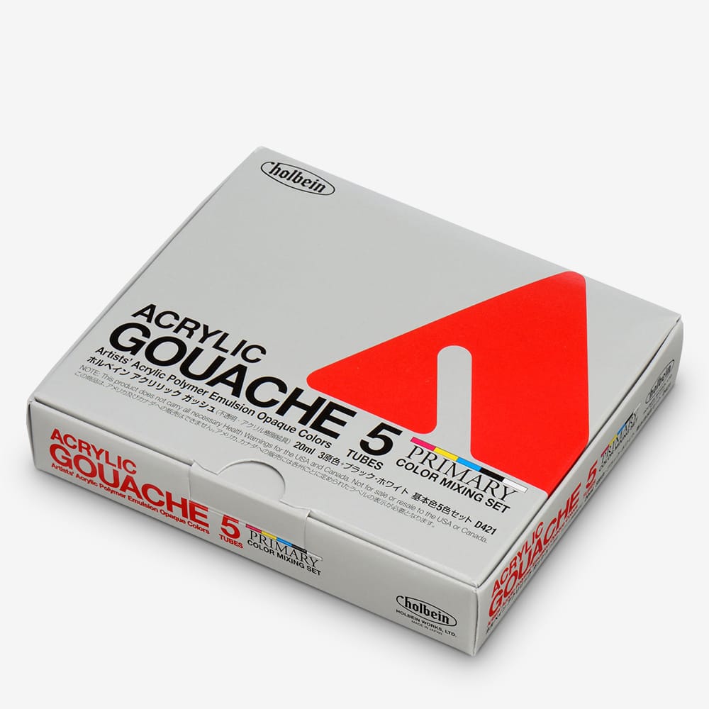 Coffret Primaire 5 Tubes 20ml Acrylic Gouache Holbein