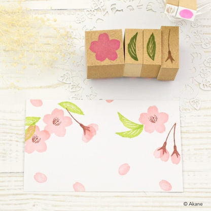 Tampons Fleur de Cerisier Sakura Feuilles Pétale Akane (6 tampons)