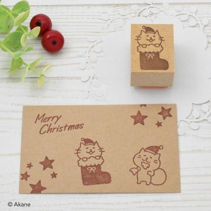 Tampon Chat Botte de Noël Akane