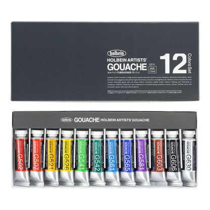 Holbein Artists' Extra-Fine Gouache 12-Tube 15ml Set