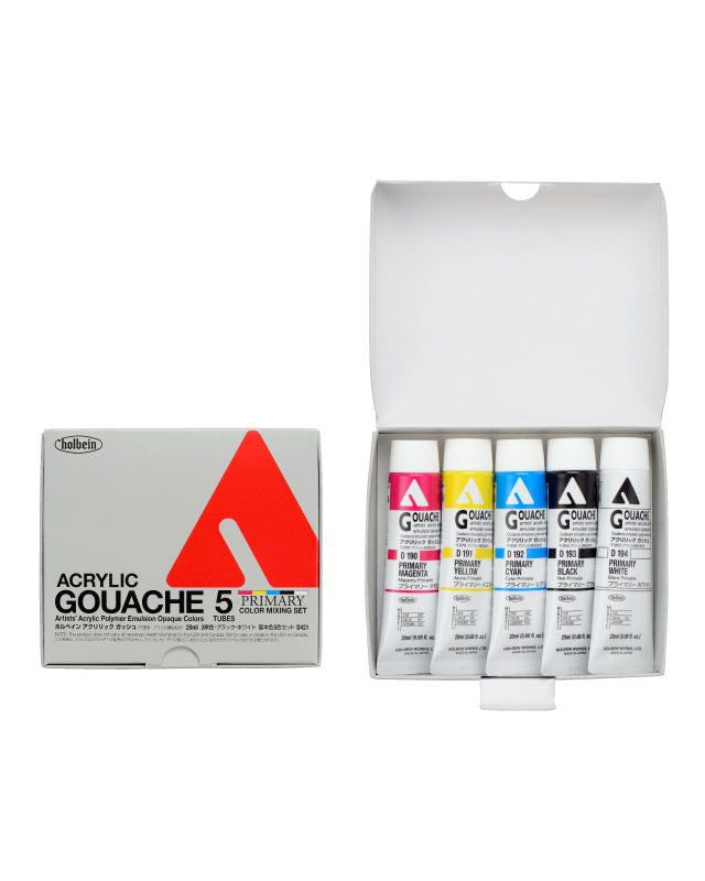 Coffret Primaire 5 Tubes 20ml Acrylic Gouache Holbein