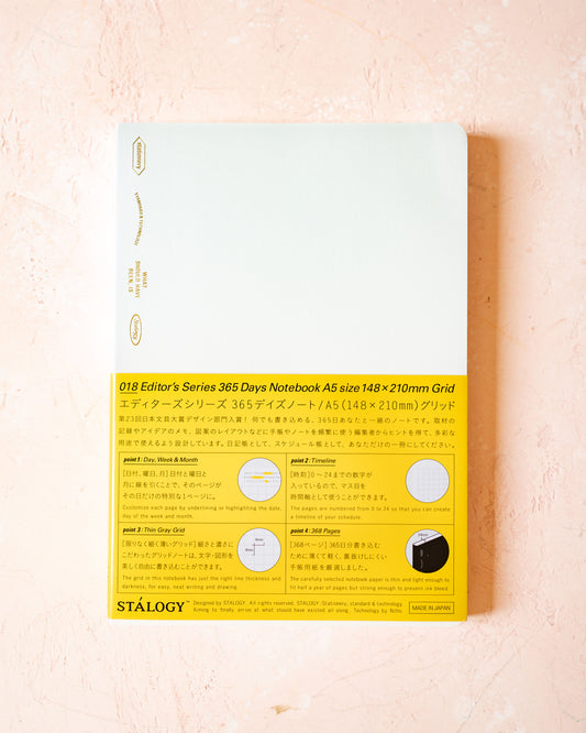 Carnet 365 Days Notebook  – A5 – Quadrillé – Edition Limitée Aurora White – Stalogy