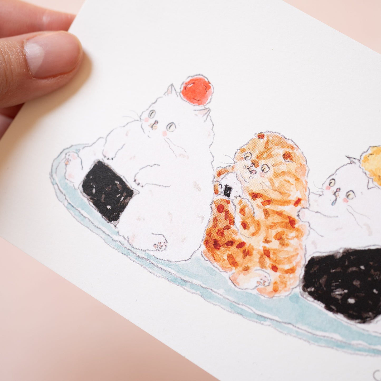 Onigiri Tokoro Komugi Cats Card