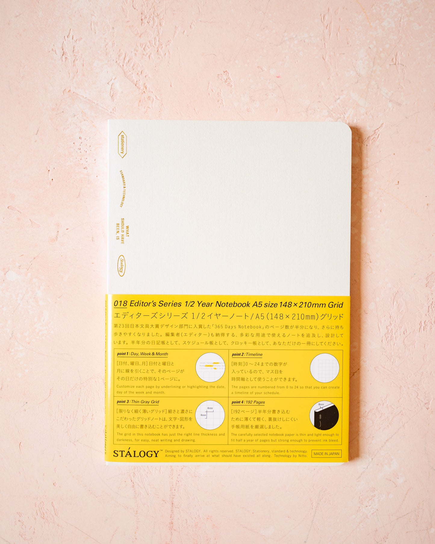 1/2 Year Notebook – A5 – Graph – Limited Edition Aurora White – Stalogy