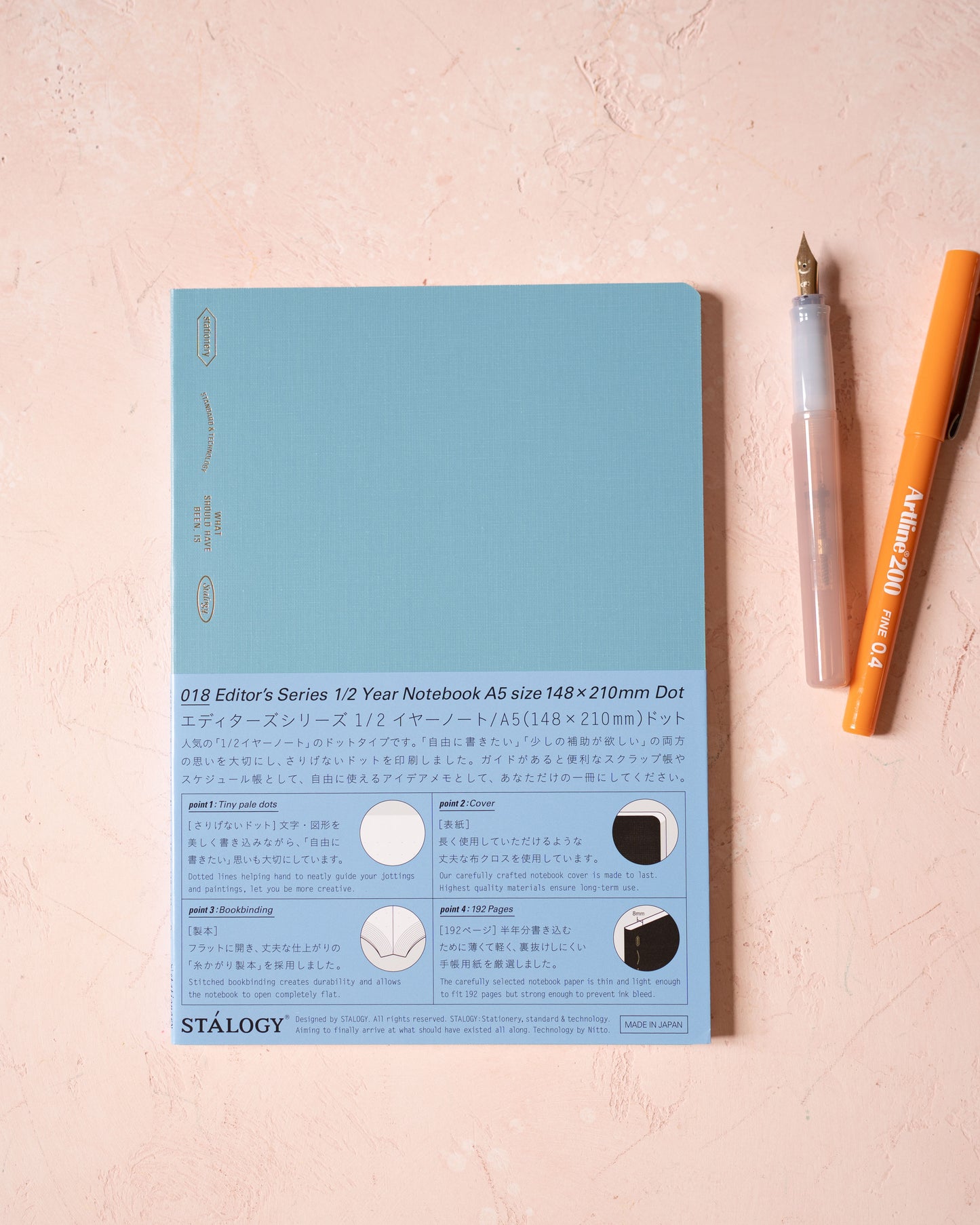 1/2 Year Notebook – A5 – Dotted – Blue – Stalogy