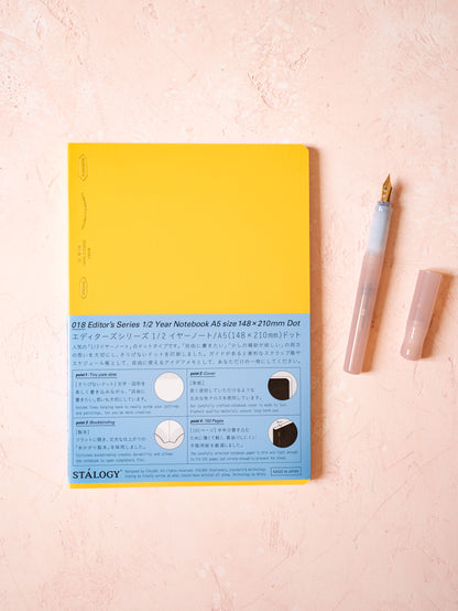 1/2 Year Notebook – A5 – Dotted – Yellow – Stalogy