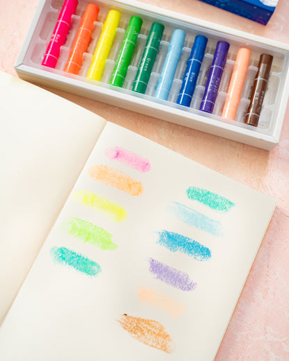 Set de 10 Crayons Fluorescents Kokuyo Neon Crayon