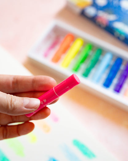 Set de 10 Crayons Fluorescents Kokuyo Neon Crayon