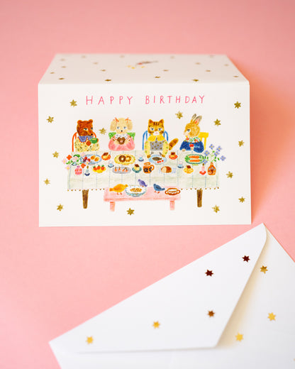 Aiko Fukawa Animal Party Birthday Card