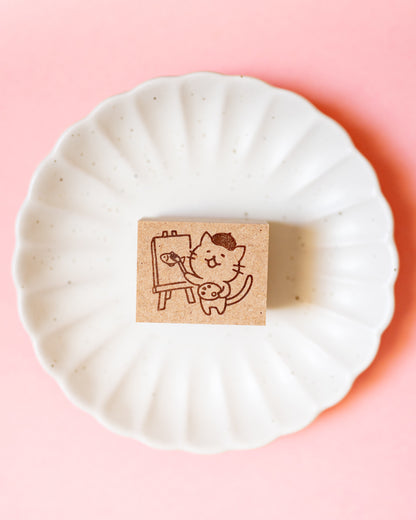 Akane Painter Cat Stamp