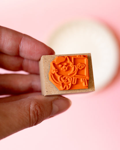 Akane Painter Cat Stamp