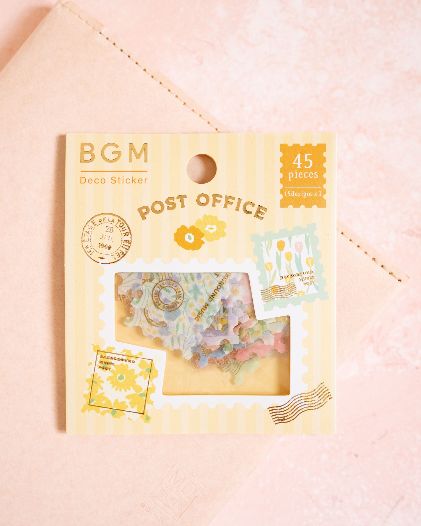 Washi Flakes Stickers Stamps Flowers Yellow