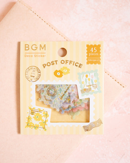 Washi Flakes Stickers Stamps Flowers Yellow