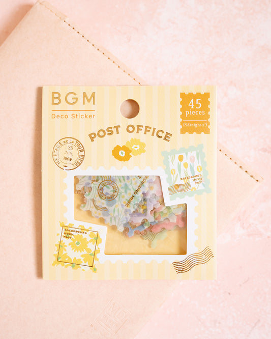 Washi Flakes Stickers Stamps Flowers Yellow