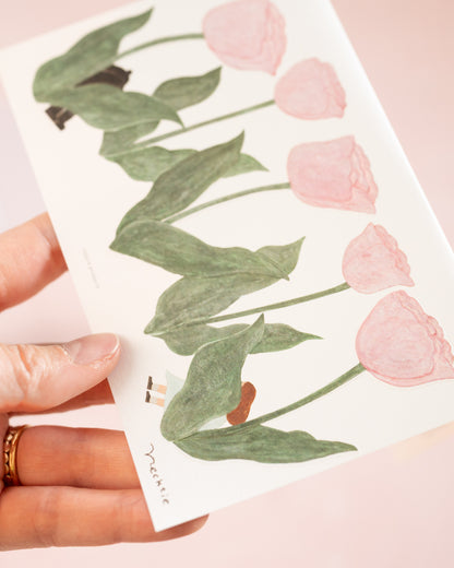 Carte d'Anniversaire Ours Tulipes Necktie