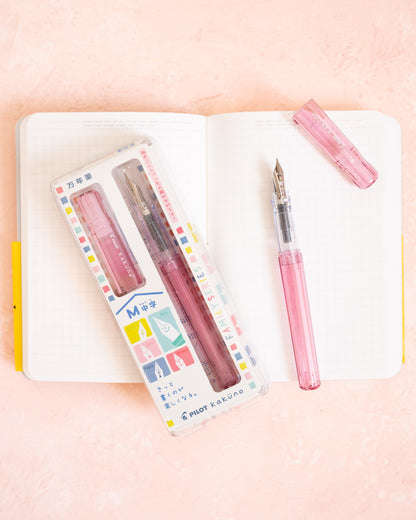 Kaküno Pilot Pink Transparent Fountain Pen Medium Tip