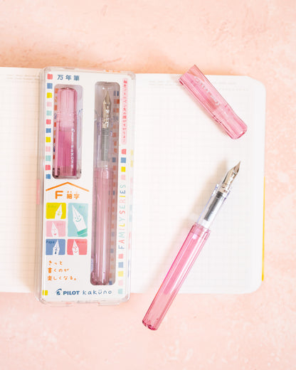 Stylo Plume Kaküno Pilot Rose Transparent Pointe Fine