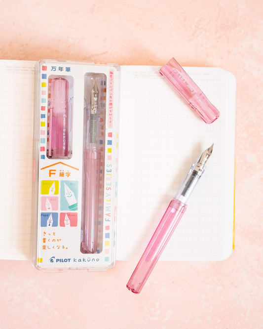 Kaküno Pilot Pink Transparent Fountain Pen Fine Tip