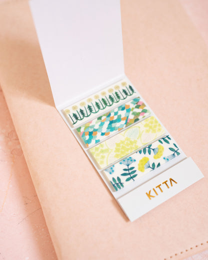 KITTA Green Flower Pre-Cut Masking Tape Booklet