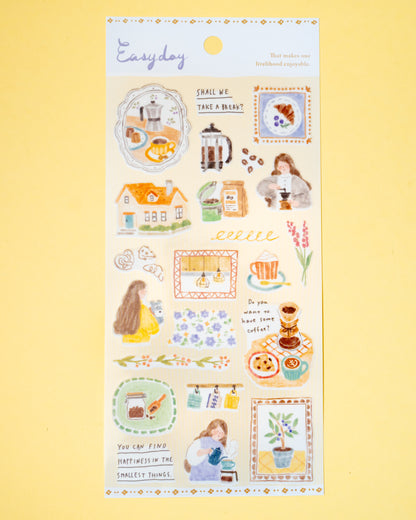 Coffee Easy Day Mind Wave Stickers