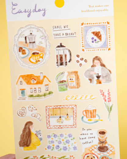 Coffee Easy Day Mind Wave Stickers
