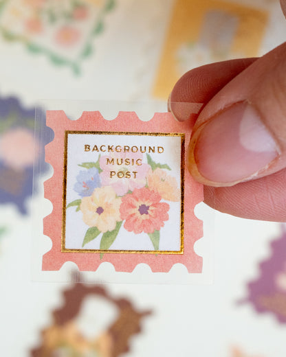 Washi Flakes Stickers Stamps Flowers