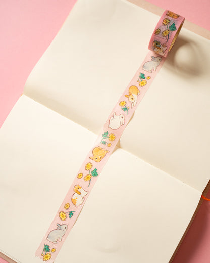 Rabbit and Flowers Masking Tape
