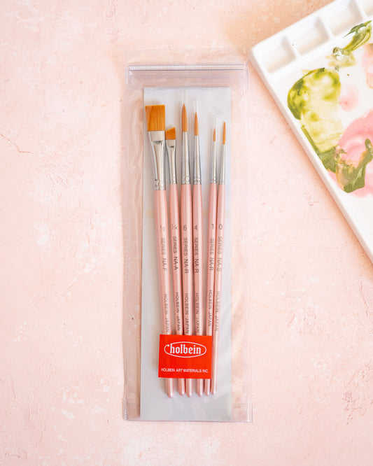 Holbein NA Series Pink Brush Set – 6 Brushes