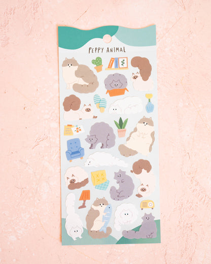 Stickers Peppy Animals Chats Poils Longs Mindwave