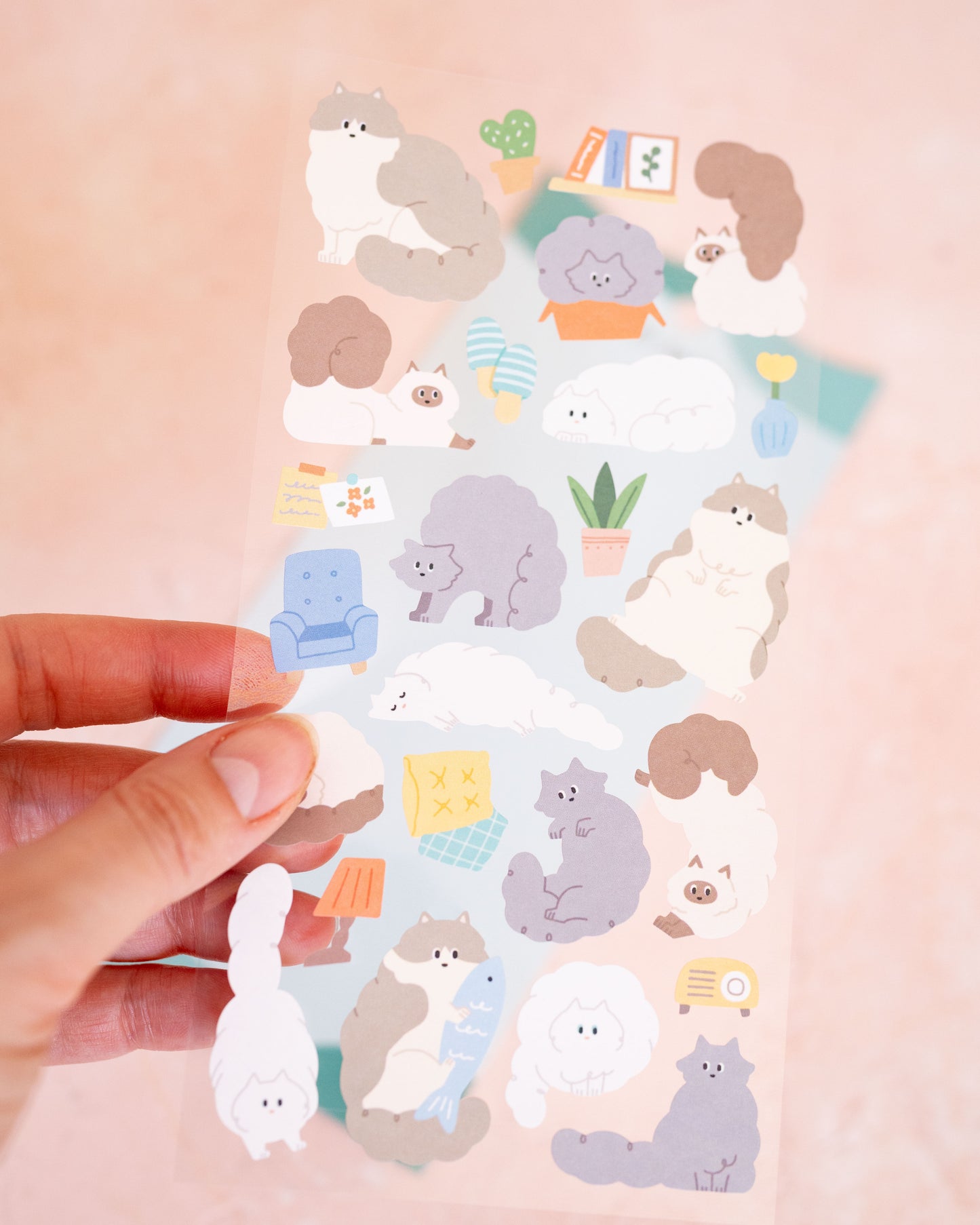 Stickers Peppy Animals Chats Poils Longs Mindwave