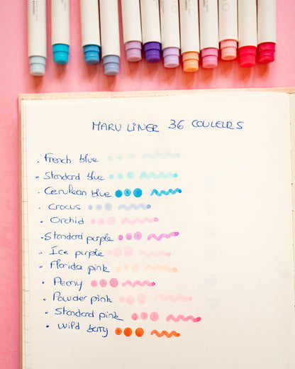 Kobaru Maru Liner 36-pack Round Tip Highlighter Pens