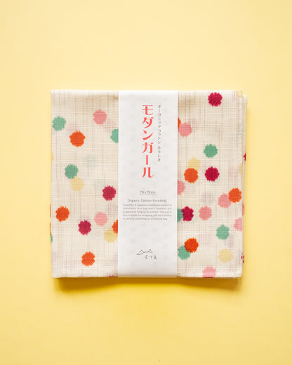 Furoshiki Modern Girl Konpeito Beige en coton bio 70 cm