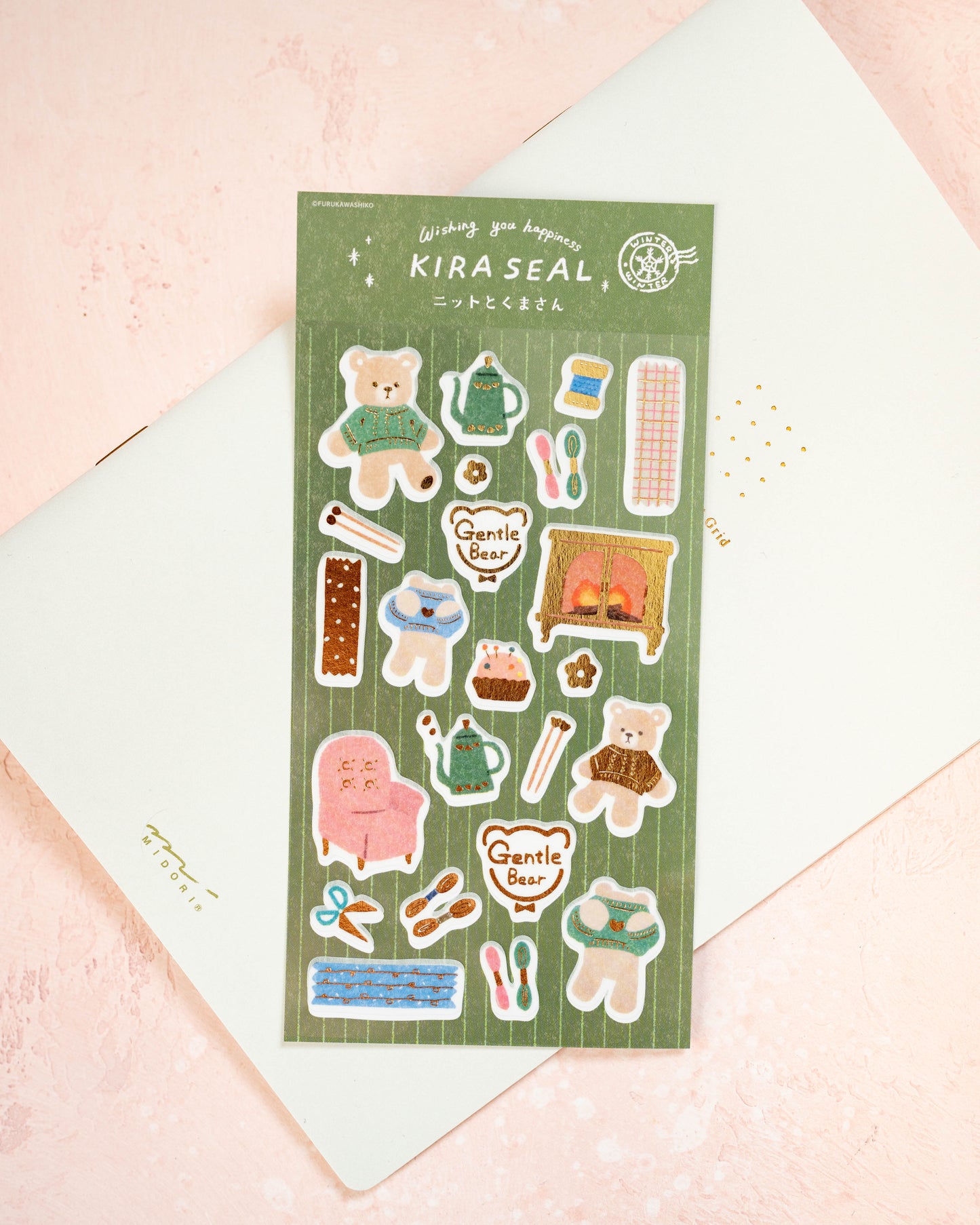 Furukawa Shiko Bear and Knitting Stickers