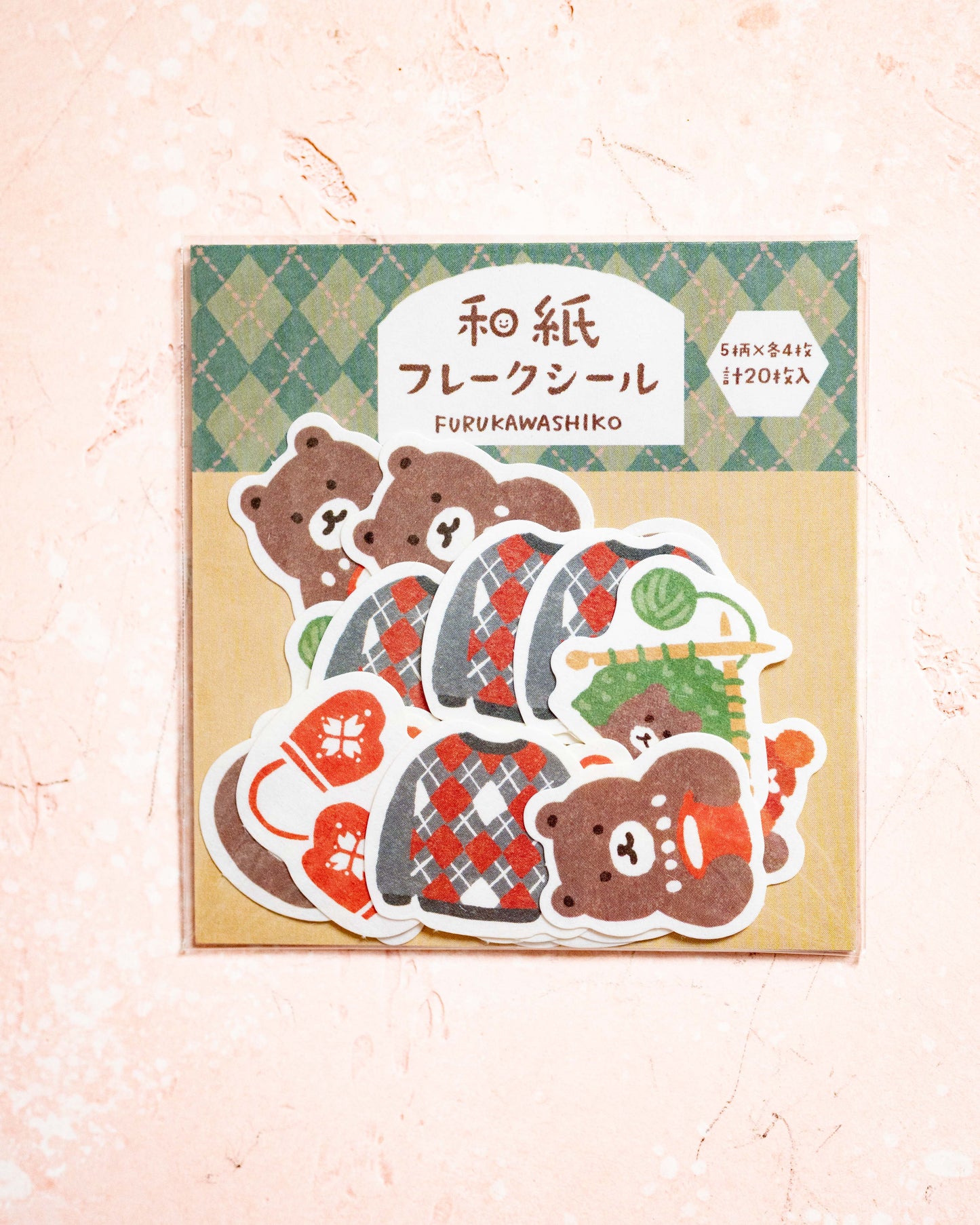 Furukawa Shiko Bear and Knit Flakes Stickers