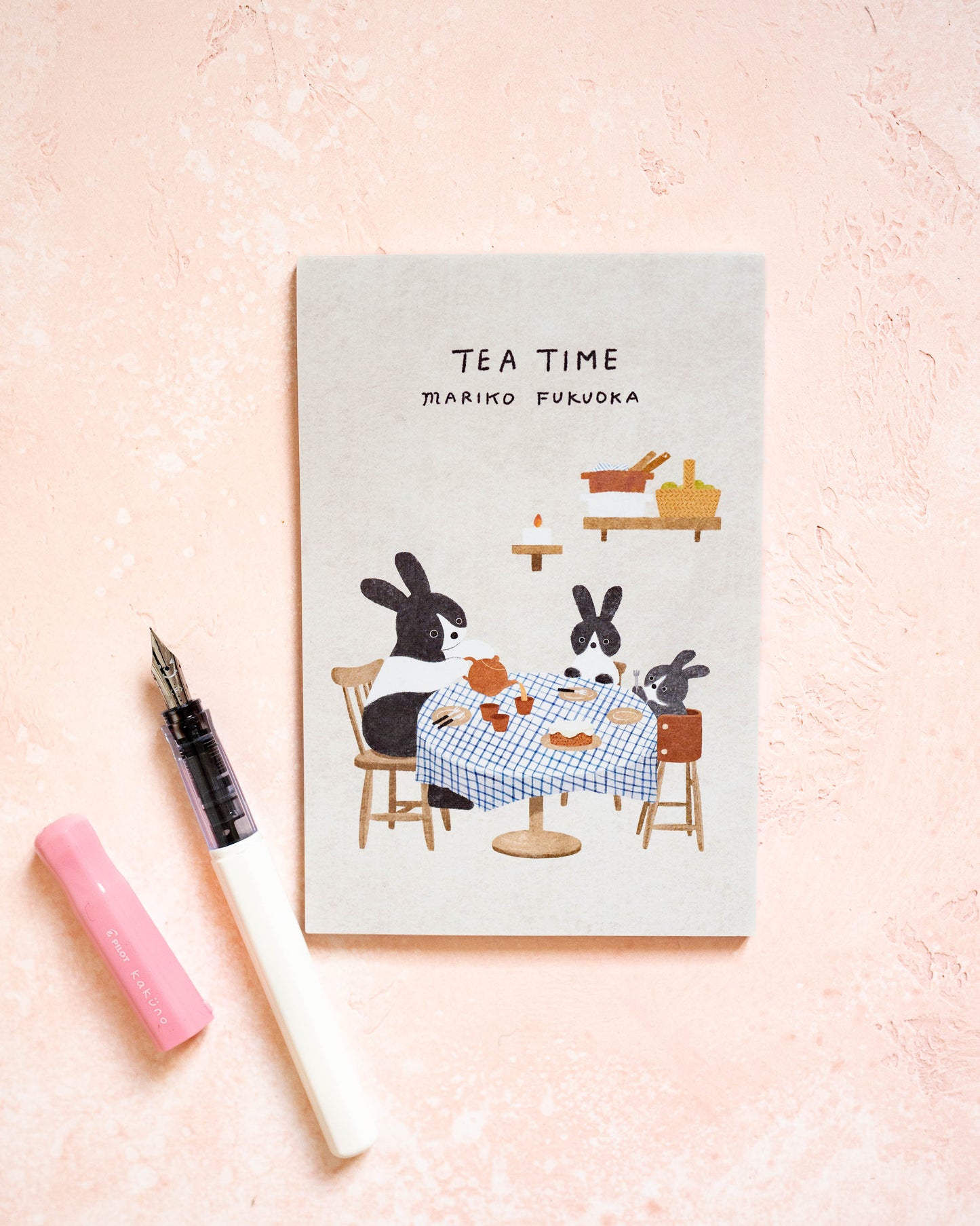 Block of 10 Tea Time Postcards Mariko Fukuoka